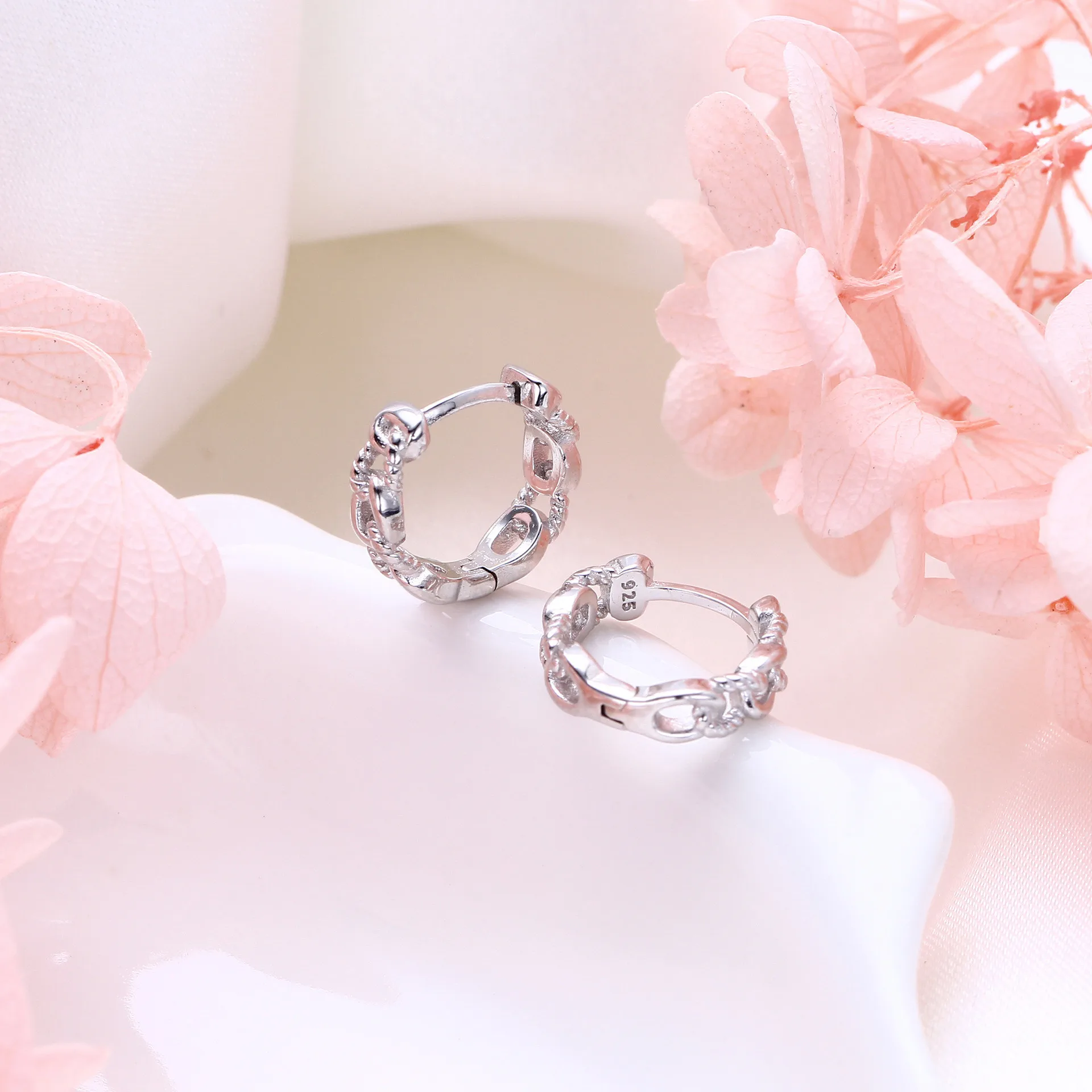 Оригинальные Серебряные серьги-кольца в форме цепочки стиле хип-хоп