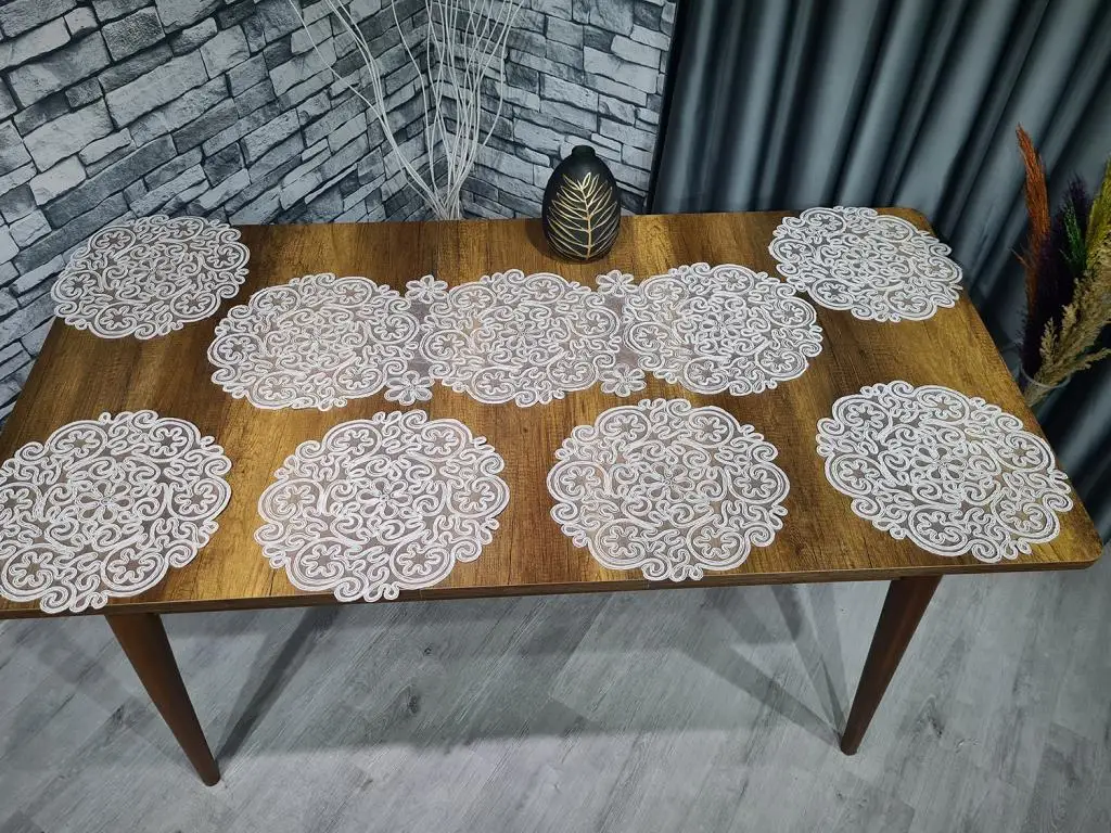 

Фиолетовый кордон, 7 шт., Обеденный набор, крем