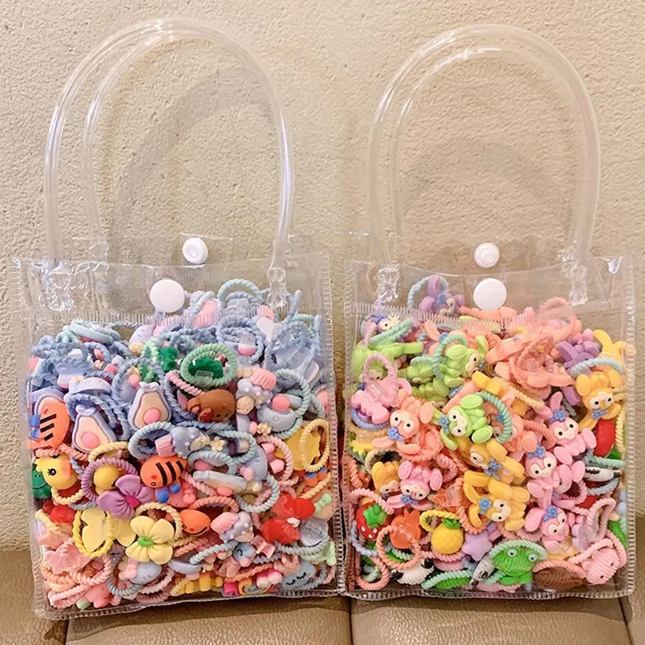 

20Pcs New Girls Colorful Nylon Elastic Hair Bands Ponytail Hold Small Animal Hair Tie Rubber Bands Scrunchie Hair Accessories