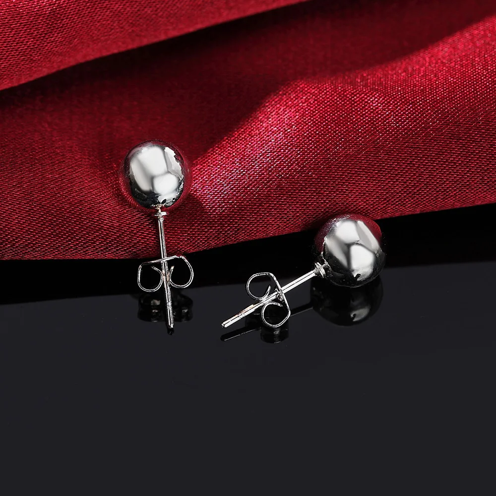 Фото Серьги из серебра 925 пробы, корейские модные изысканные бусины Будды 8 мм для женщин, украшение, новый бренд 2022 №2