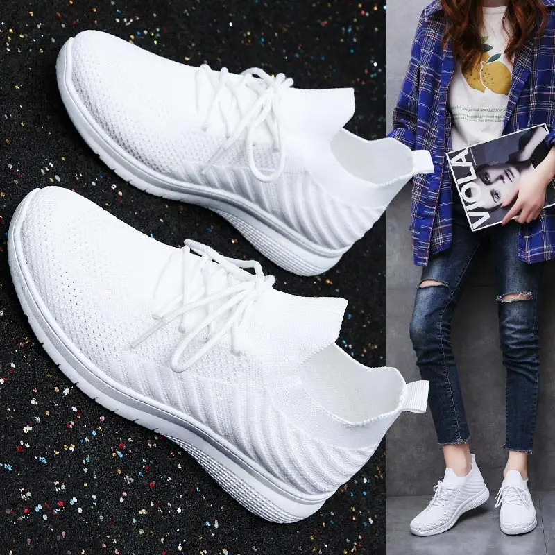 

summer knitted Sneakers Sport 2020 Running Shoes Ladies Tennis Walking Wedge Sneakers Woman Sports Womens Sneakers Footwear
