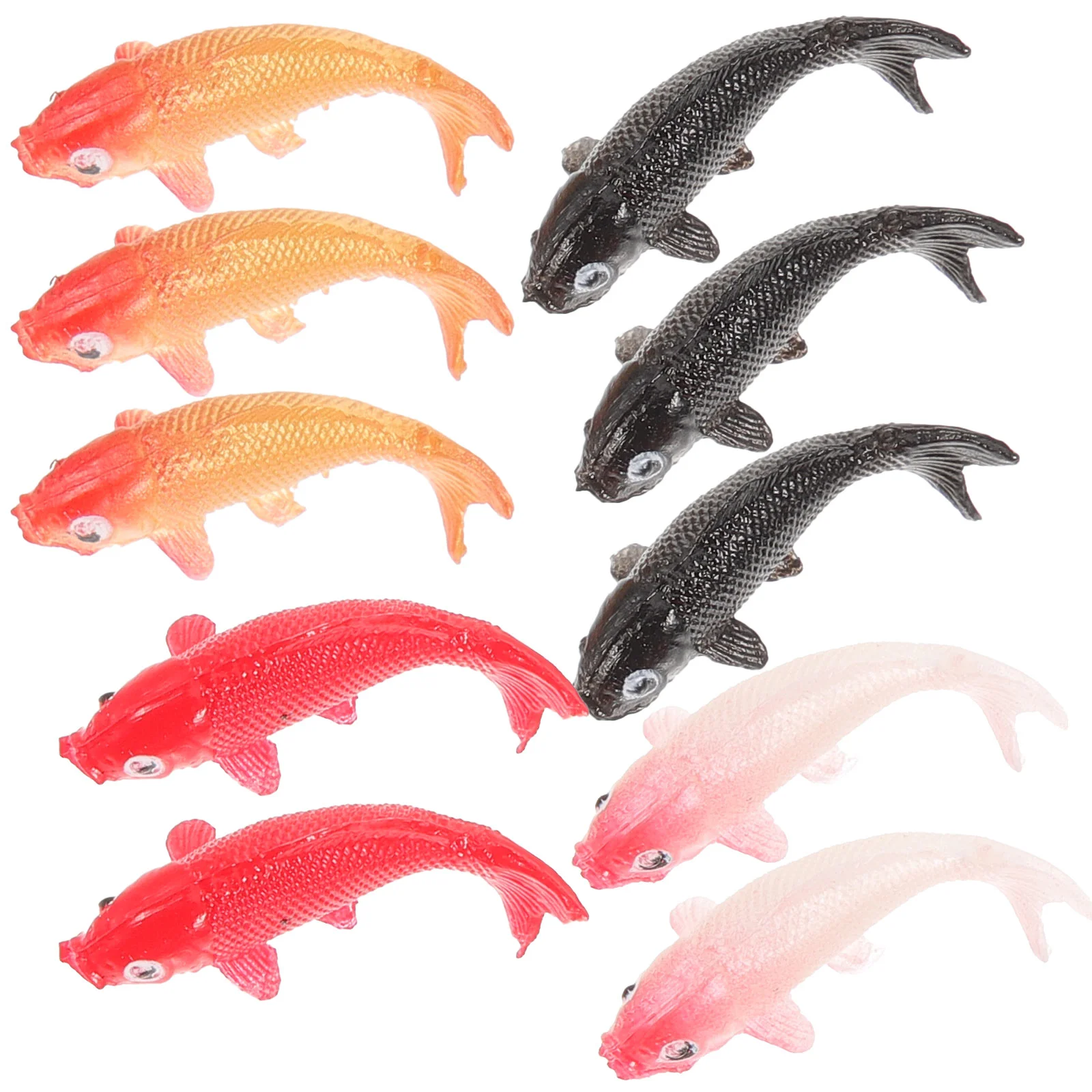 

10pcs Dollhouse Miniature Carps Kids Fish Toys Tiny House Mini Fish Figurines(1:12 Scale)