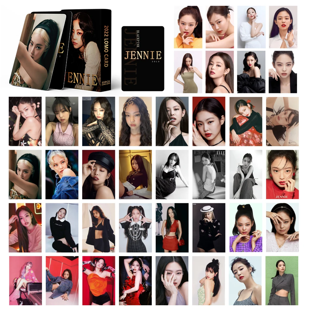 54Pcs/Set Kpop JENNIE Photocard New Album Pink Lomo Cards Postcard Cards High Quality Korean Fashion Girls Poster Fans Gift