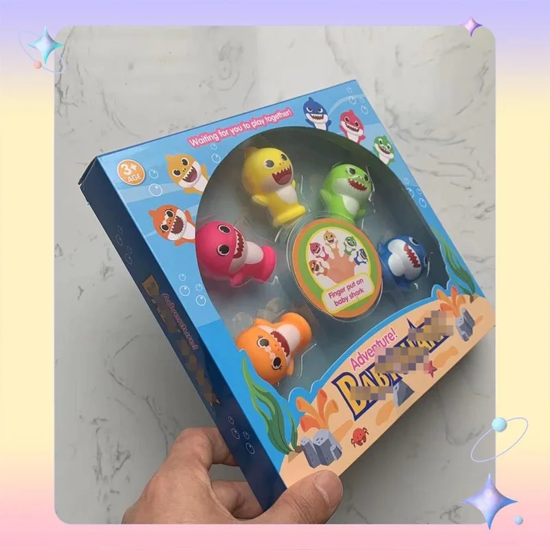 Игрушка "Маленькая акула-малыш" - мультяшный зверушка из 5 штук для пальчикового театра, ролевых игр, рассказывания историй, плоскодонная тканевая кукла, образовательные игрушки для детей, подарок.