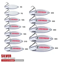 1pc 3g 60g silver fishing tackle for sea ocean sharp hook sequin bait vib fishing lures crank baits metal spoons