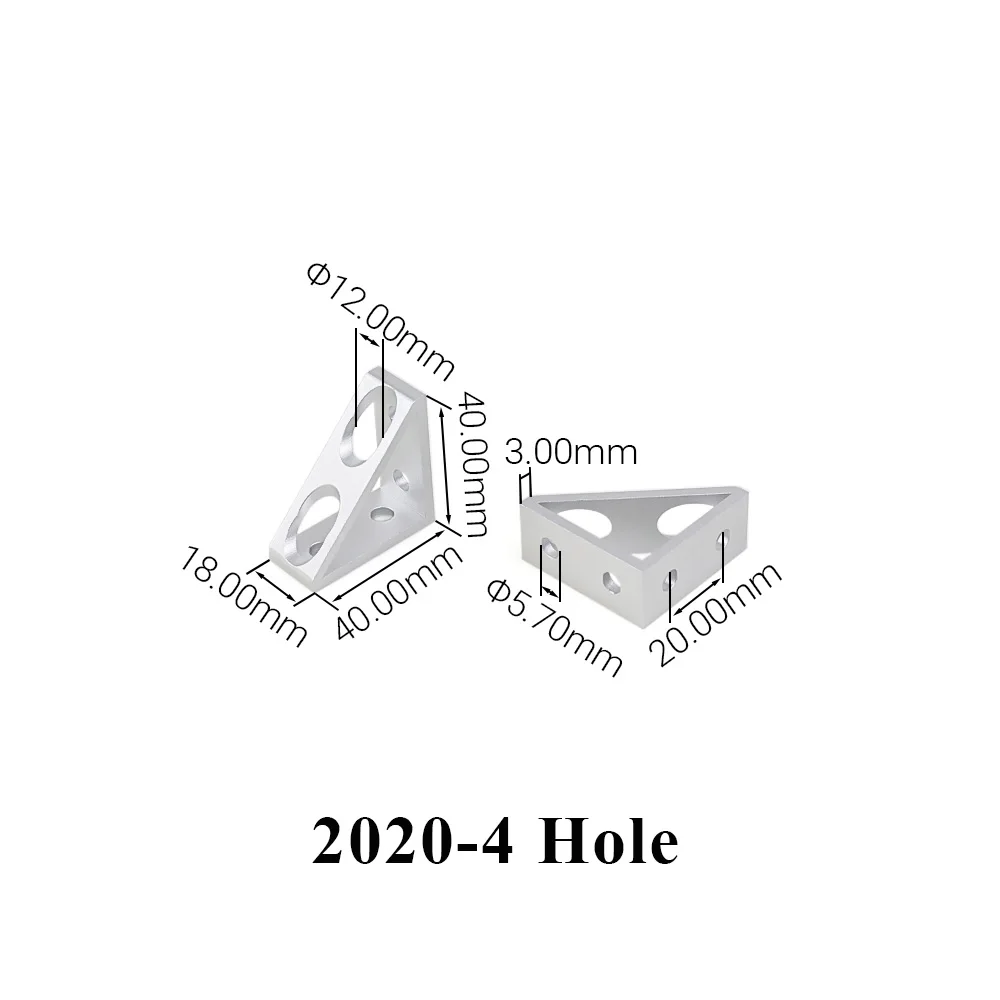 

4 шт. алюминиевые угловые кронштейны для профилей 2020, 3030, 4040, 4545, 2040, 3060