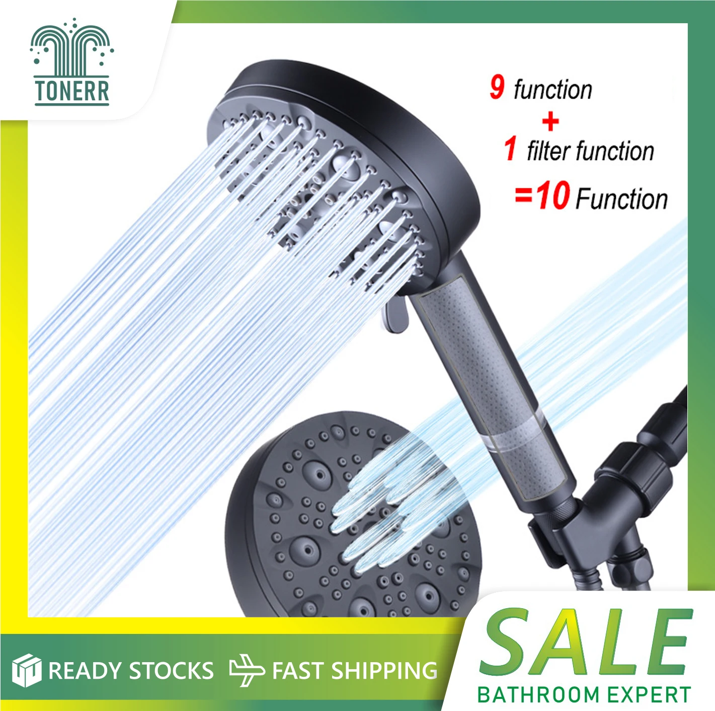 

Latest Filter Shower Head With 10 Mode Skin Beauty Handheld Shower Head High Pressure