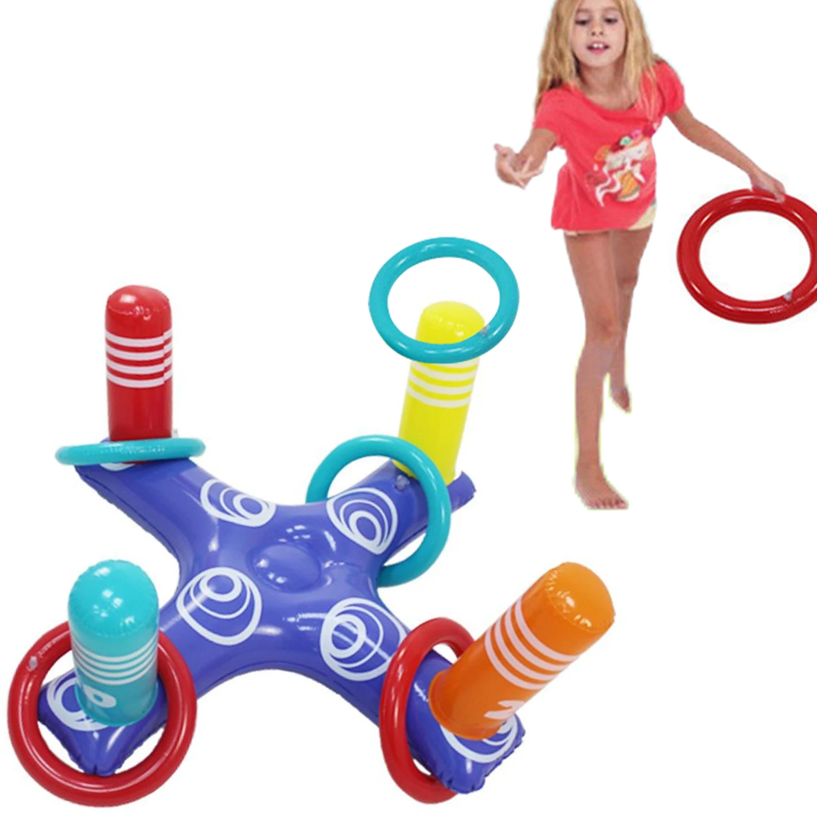 

Pool Toys Games Set Floating Hoop Toss Game Inflatable Cross Pool Game Toys For Kids Adults Swimming Pool Water Game