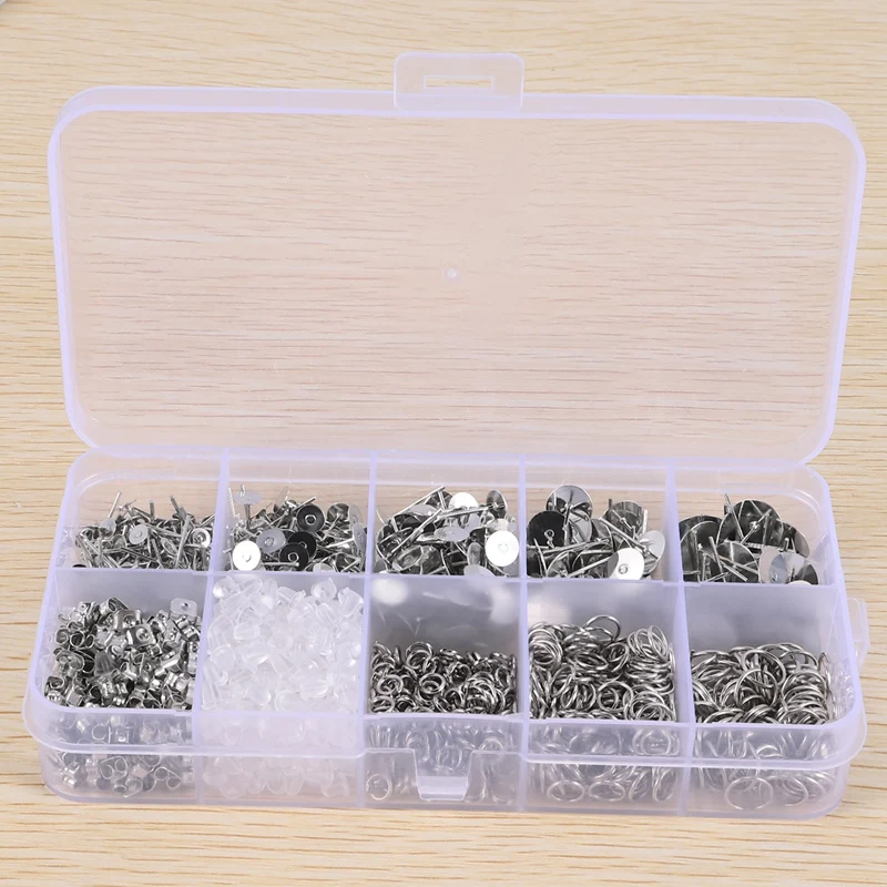 

1650Pcs Earring Posts And Backs,Earring Making Supplies And Earring Backs For Studs For DIY Earrings And Jewelry Making