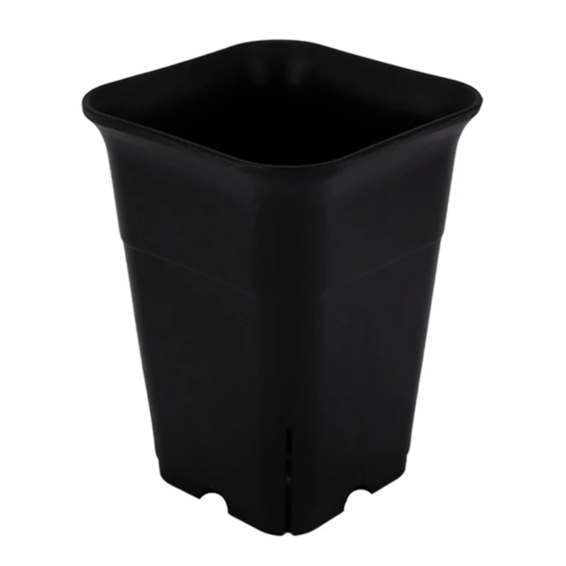 

10Pcs Black Square High Waist Mini Nursery Pot Planter Succulent Plant Pot Small Flower Planters, M