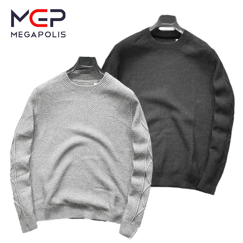 MGP Men's Sweater Wool Cotton Fashion Round Neck Thick Pullover Sweater Autumn And Winter Knitted Sweater