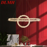 dlmh contemporary pendant lamp creative crystal gold luxury chandelier led fixtures for dining room bedroom light