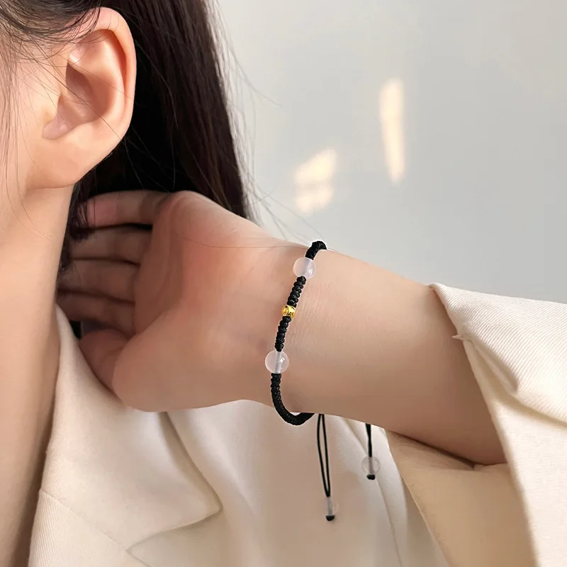 Женский плетеный браслет из серебра 925 пробы, с Шармами