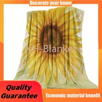 GreaBen Super Soft Bed Blanket Flannel Fleece Throw-Blankets for Women Men,Abstract Sunflower Flower Pattern,King Size Blankets