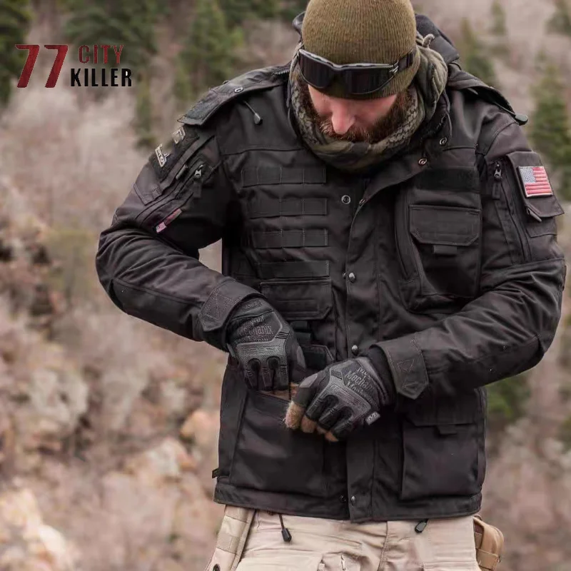 Мужские универсальные тактические куртки, термальные военные Бомберы ...