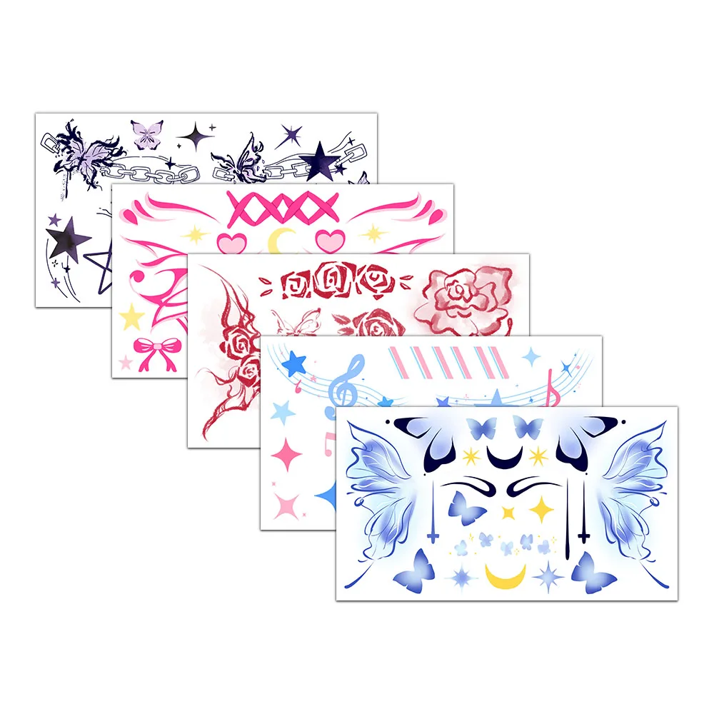 10 Упаковок Водонепроницаемых Тату-наклеек Вдохновленных Музыкальным Фестивалем