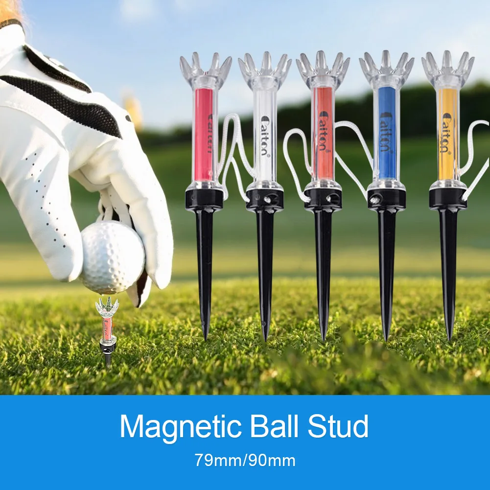 

5Pcs Golf Tees 360 Degree Rotating Magnetic Golf Ball Nails Tees Flexible 79/90mm Golf Ball Holder Tees Golf Accessories