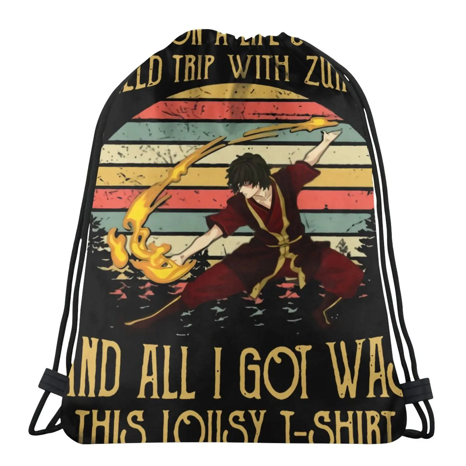 

Freeship Zuko Avatar The Last Airbender 4603 Bags For Men Pouch String Bag Fabric Bags Screen Bag Custom Logo Child Sports Bag