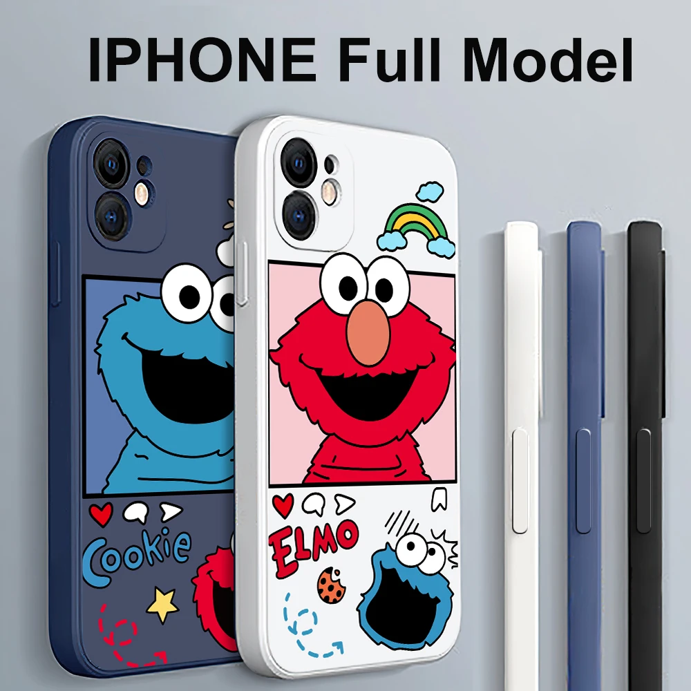 

Cute Cartoon Color Liquid Silicone Cases for iPhone 11 12 13 Pro Max 13 12 Mini XS XR Max 8 7Plus 6S 6 Plus SE 2020 Cover Funda