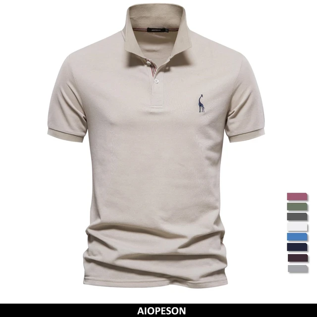 AIOPESON Brand Men's Polo Shirts Cotton Polo Shirts for Men Short Sleeve High Quantity Solid Polo Men New Summer Clothing 1