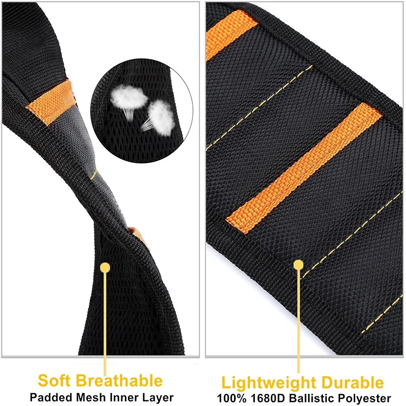 10/15/20 Strong Magnetic Wristband Storage Bag Tool Belt Holding Screws Nails Drill Bits Holder Repair |