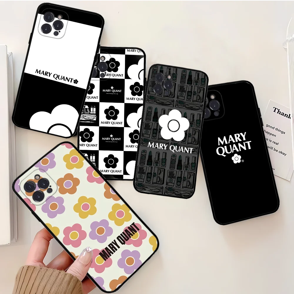 M-Mary Q-Quant Phone Case Silicone Soft for iphone 16 15 14 13 12 11 Pro Mini XS MAX Plus X Cover