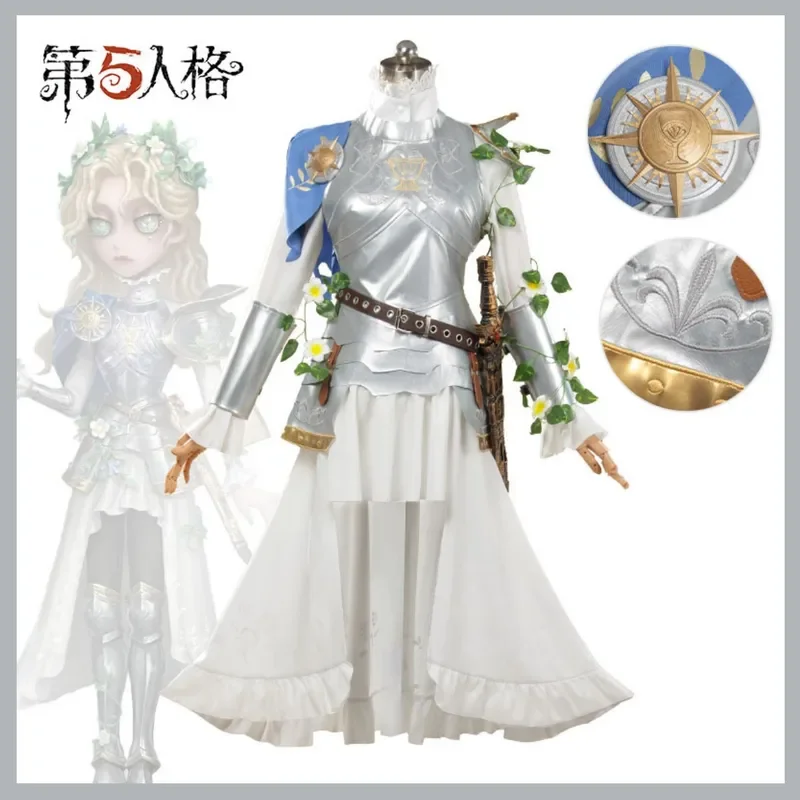 FC6Game Identity V Ada Mesmer Косплей Костюм Психолог Серебряный Рыцарь Длинная Ночь Qizhen