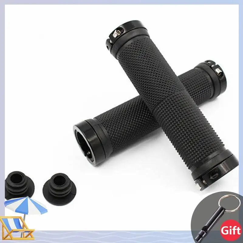 

Bicycle Grips BMX Bike Handbar Grips Rubber Bilateral Lock Mountain MTB Bikes Handlebar Grips Non-slip Cycling Bike Accessories