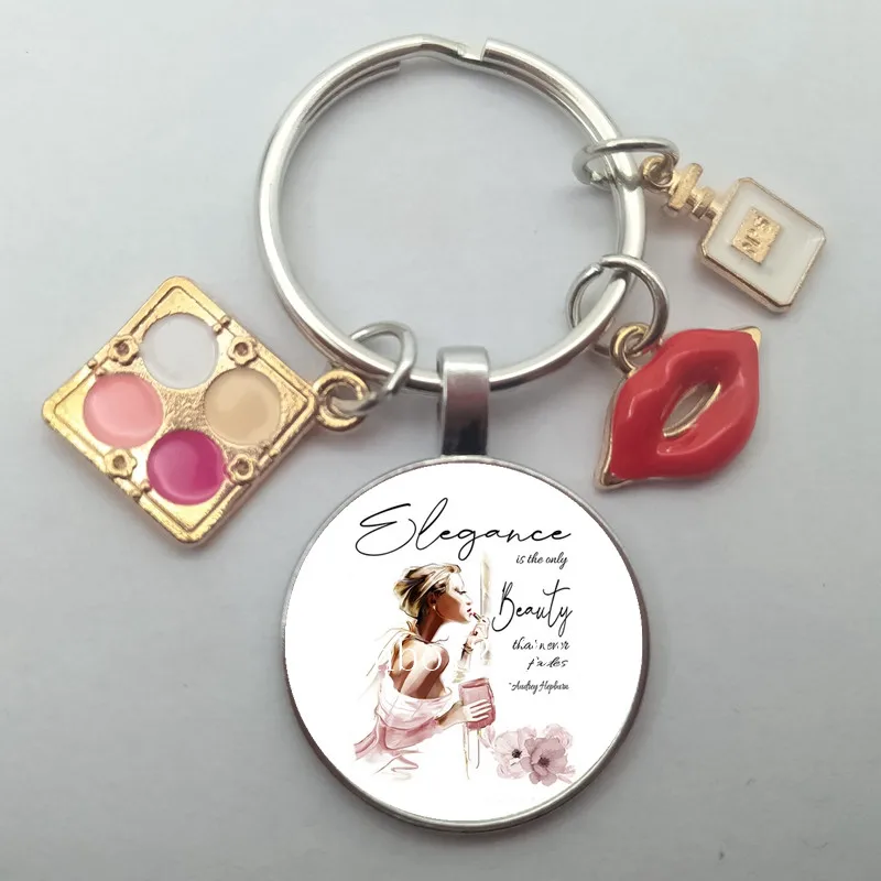 Модный красивый металлический стеклянный Брелок с подвеской