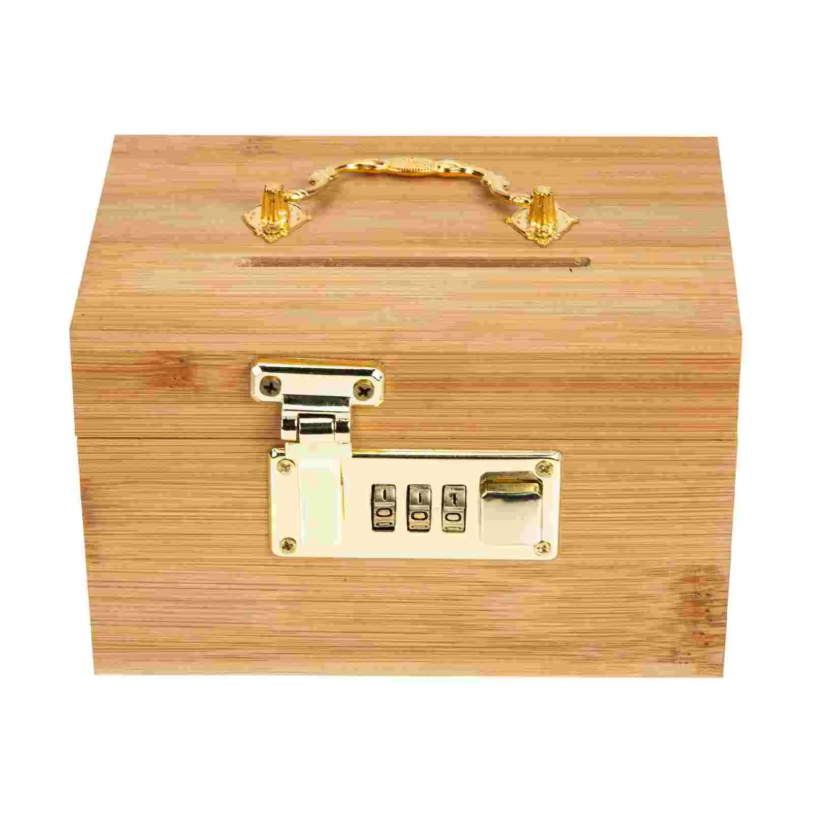 

Box Bank Piggy Coin Lock Treasure Wooden Money Chest Cash Storage Decorative Wood Saving Jewelry Kids Keepsake Trinket Children
