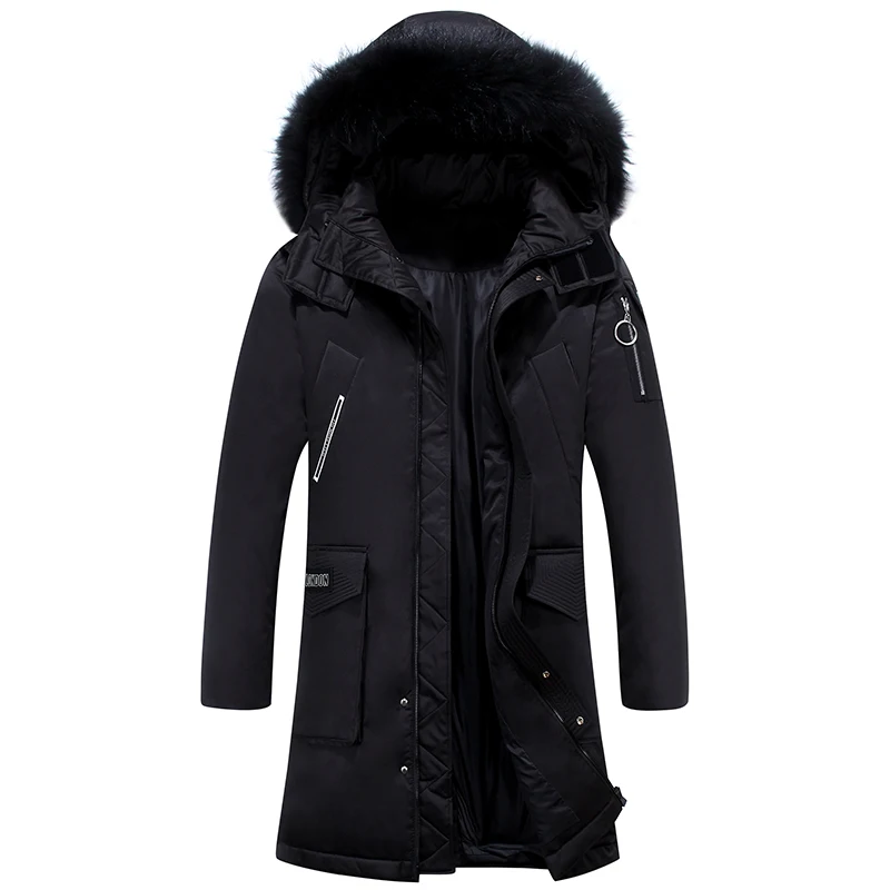 Winter New Male Casual Long Parka Overcoat Outdoor Multi-pocket Warm Thick Men White Duck Down Jacket Hooded Puffer Jackets