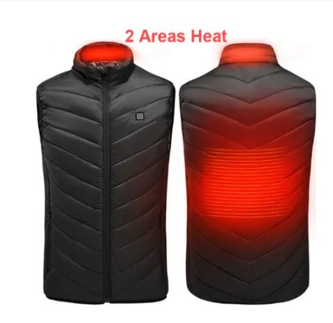 Жилет с подогревом куртка моющаяся зимняя без рукавов электрическим и USB уличный
