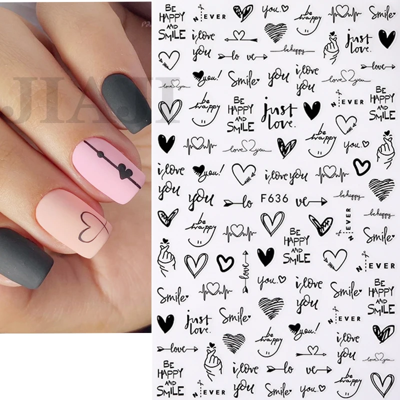 

Наклейки для ногтей любовь английские буквы цветочный дизайн наклейка для ногтей сексуальная девушка тема искусственное украшение маникю...