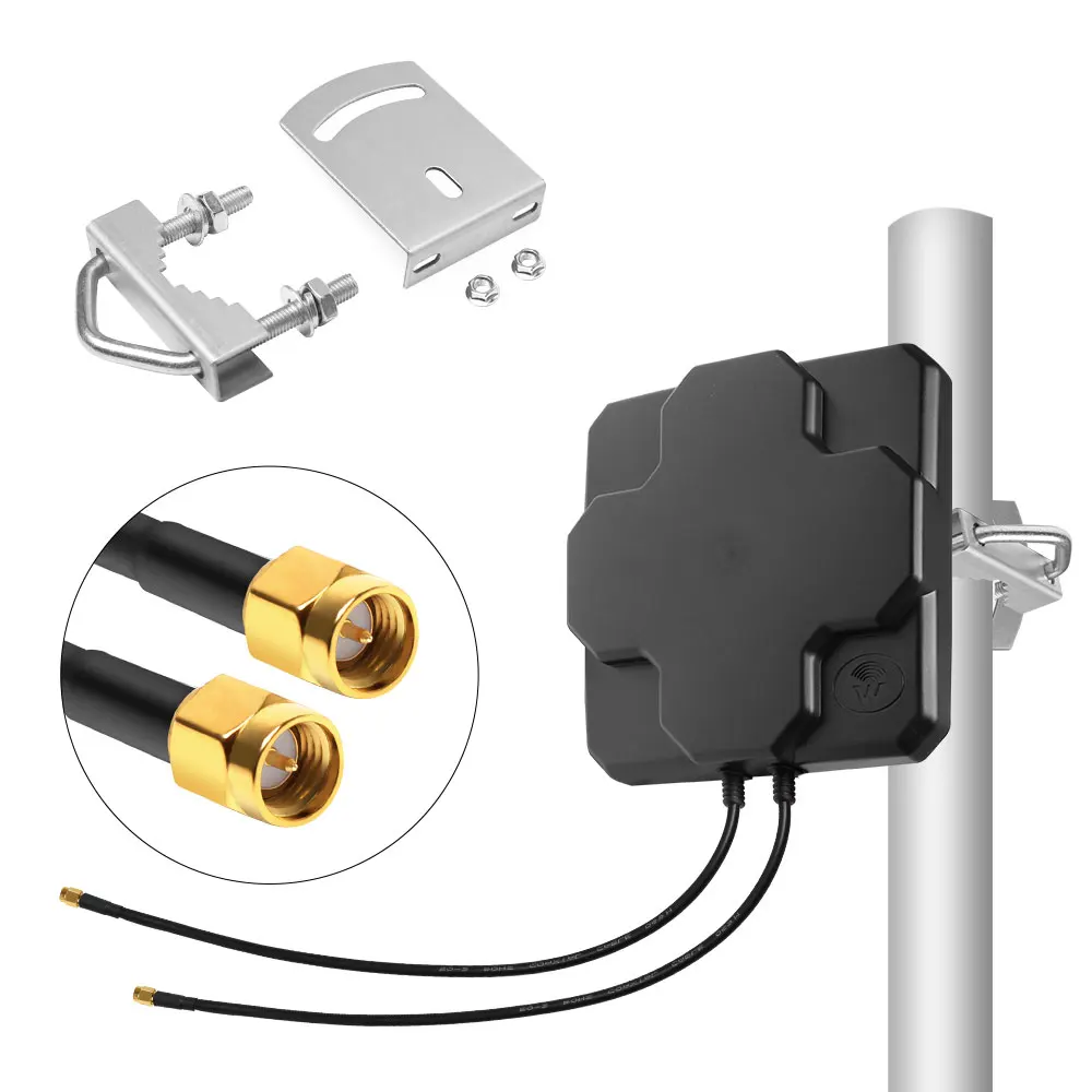 30CM Cable Outdoor 4G LTE MIMO Antenna 2*22dBi Dual Polarization Panel Directional External Antenne N Male/N Female/SMA Male