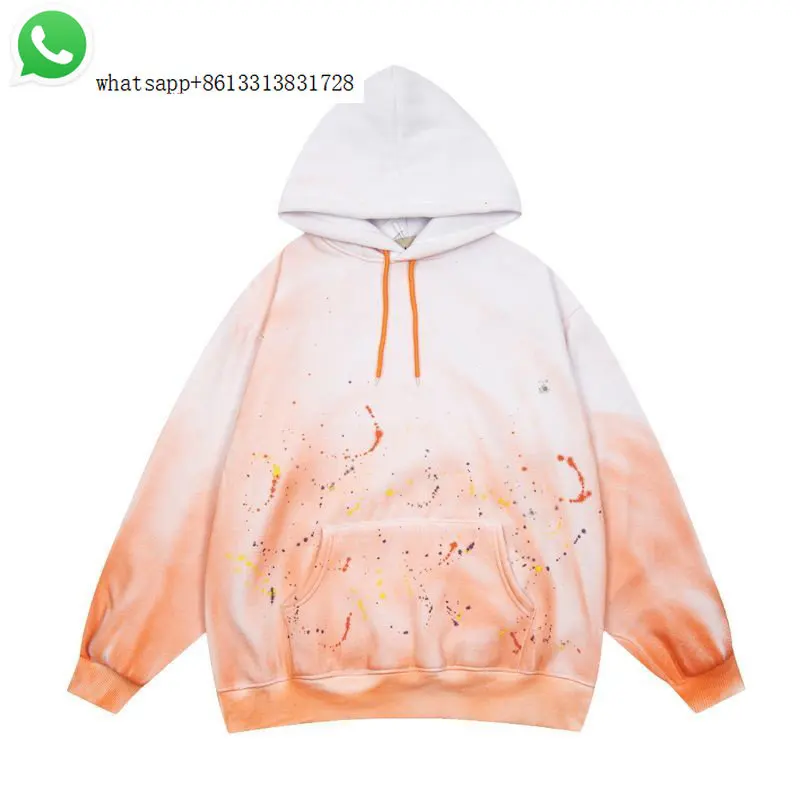 

2022 new luxury tie-dye splash-ink graffiti High Street hoodie hoodie for both men and women Instagram