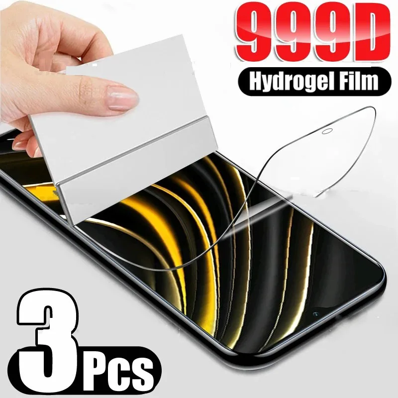 

3PCS Screen Protector for Xiaomi Poco X3 Pro NFC Hydrogel Film For Poco X5 X3 X4 GT M5 M5s M4 M3 F2 Pro F1 F4 Protective Film