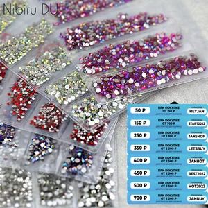стразы для ногтей украшения Набор страз для декора ногтей разных размеров
