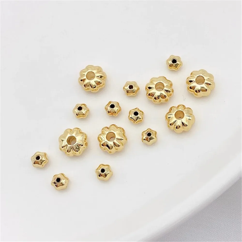 Золотые бусины 14 к в упаковке разделенные бусинами рассыпчатые Квадратные