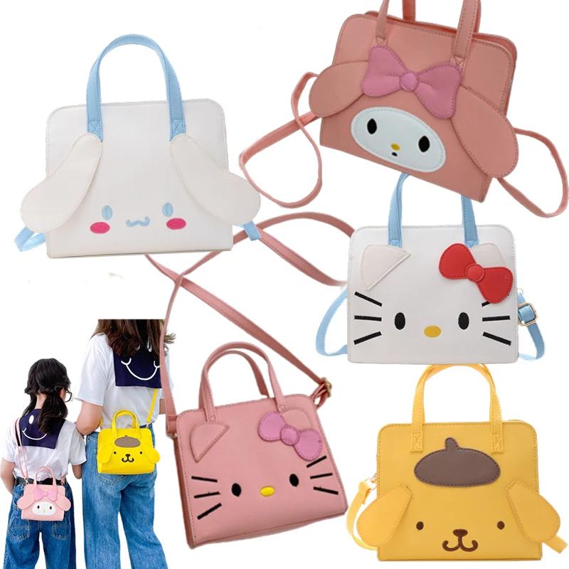 

Kawaii Anime Cinnamorol My Melody Kittys Pompom Purins Travel Pocket Money Storage Messenger Bag Parent-Child Birthday Present