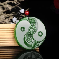 hot selling natural hand carve hetian biyu bagua necklace pendant fashion accessories men women luck gifts amulet