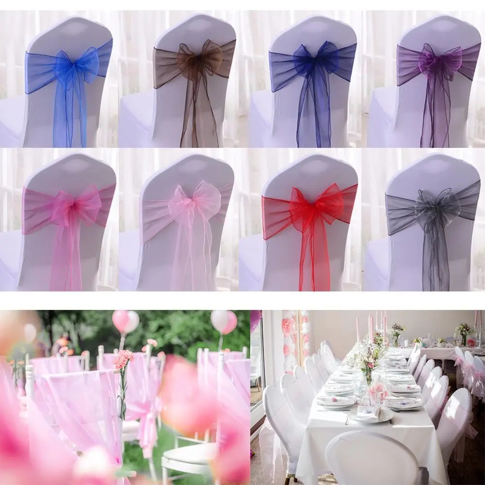 Sash Bow For Wedding Party Cover Banquet Baby Shower Xmas Decoration Home Chairs Decoration