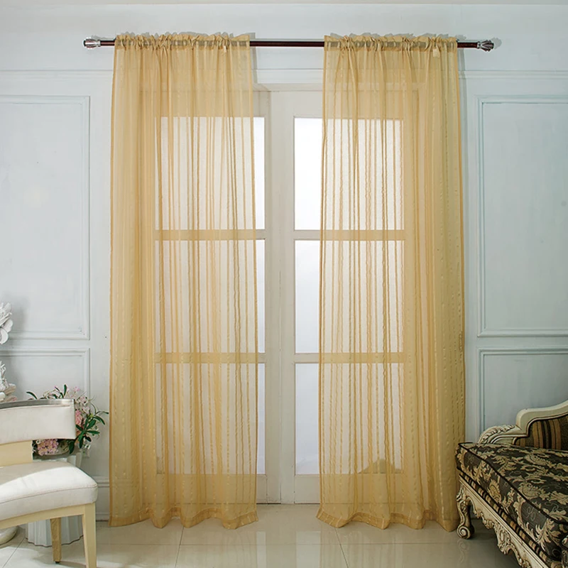

New Simple Modern Style Curtains Window Screens White Window Screens Finished Spot Transparent Vertical Bars