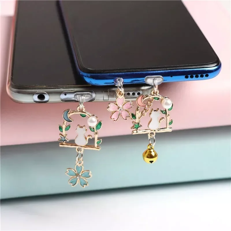 

Charge Port Plug Cute Dust Plug Charm Cat 3.5mm Headphone Anti Dust Plug Kawaii Phone Earphone Jack Dust Cap Anime For iPhone
