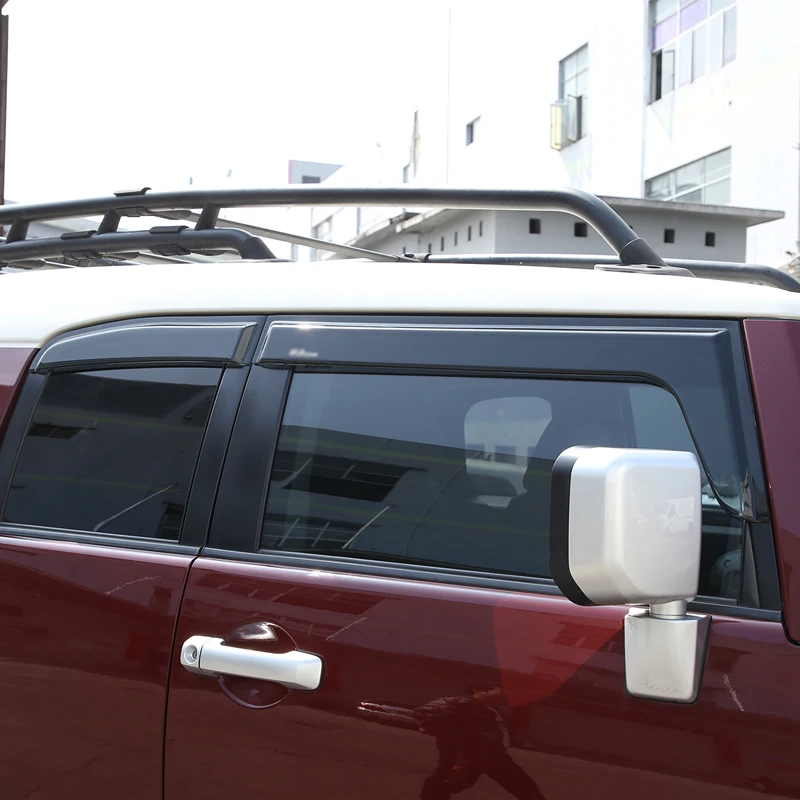 

Для Toyota FJ Cruiser, автомобильный солнцезащитный козырек и дефлектор от дождя, боковая оконная рамка, внешняя отделка, АБС, коричневый утолщенны...