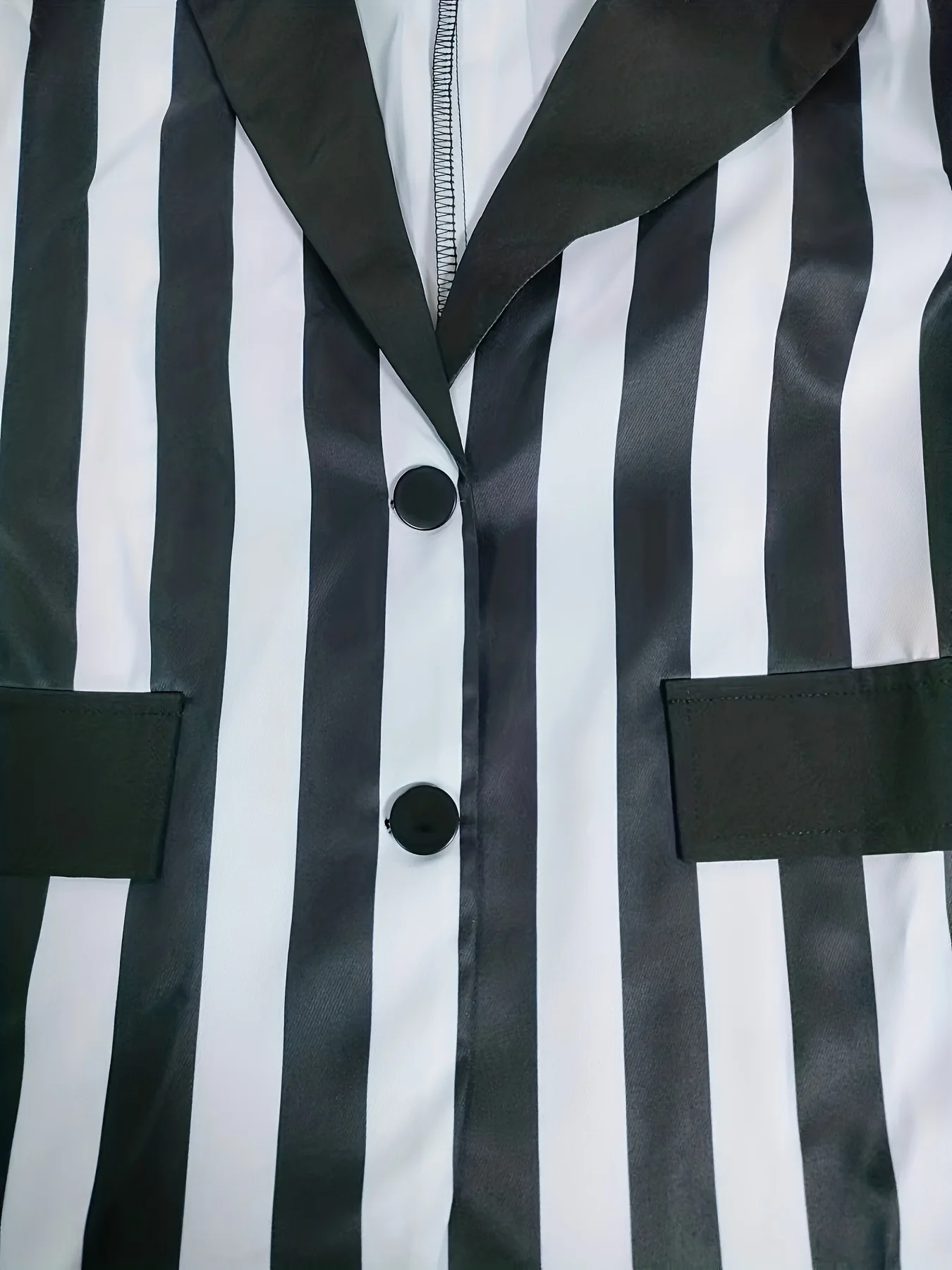 Женский однобортный пиджак Tonval винтажный в черно-белую полоску с отложным