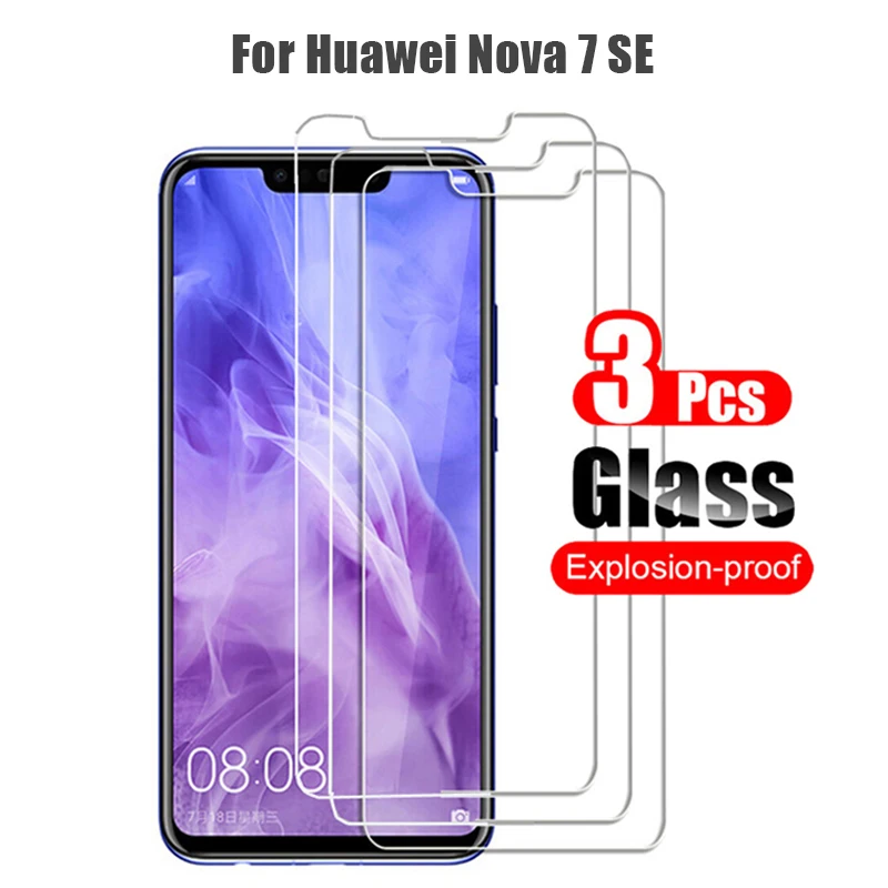 

3Pcs 9D Tempered Glass For Huawei Nova 7 SE Pro 7i Screen Protector HD Film