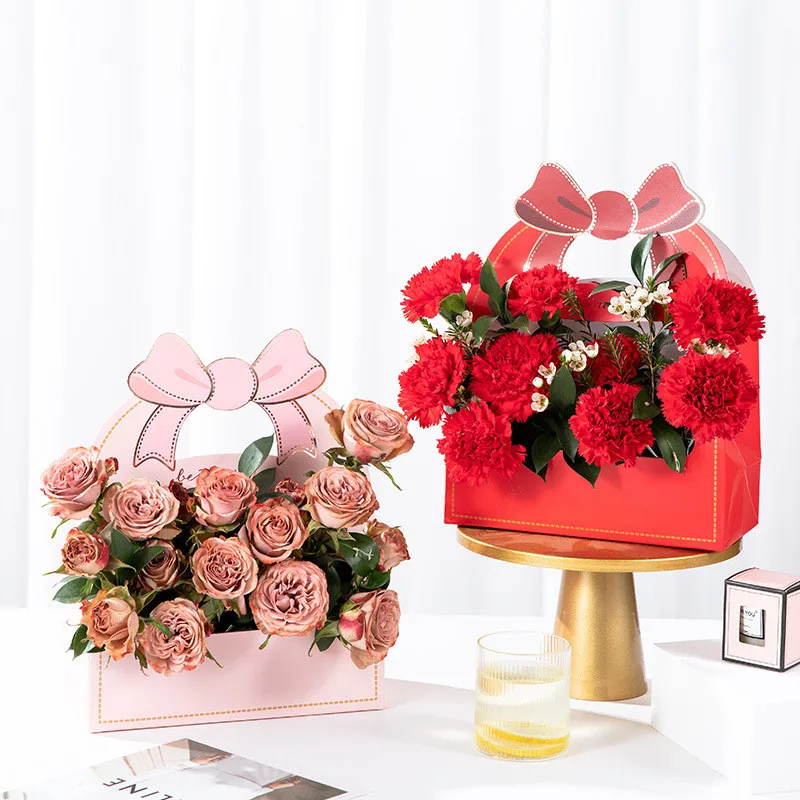 

5pc Bowknot Flower Box Gift Box Flower Packaging Bag Flower Material Valentine's Day Mother's Day Birthda Party Gift