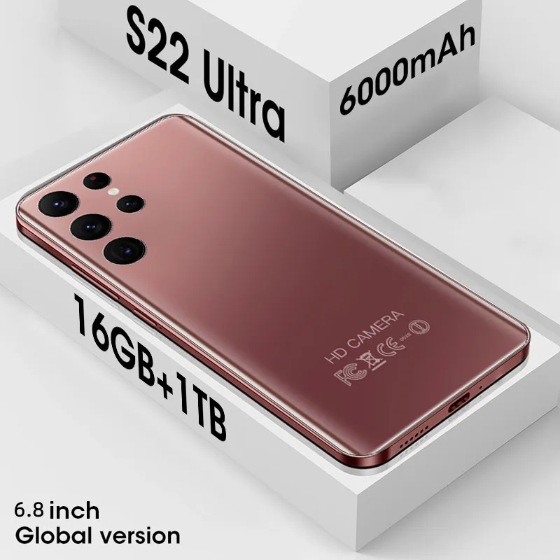 

Смартфон глобальная версия S22, 6,8 дюйма, 6000 мАч, 16 ГБ ОЗУ, 1 ТБ ПЗУ