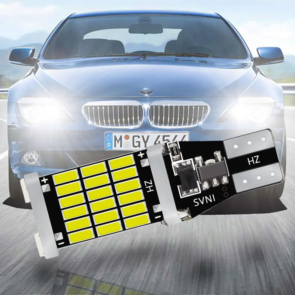 

1pcs New Car LED T15 W16W Trunk Lamp CANBUS Brake Light Turn Signal 4014 Rogue Reversing Lights Auto Reading Lighting Width Bulb