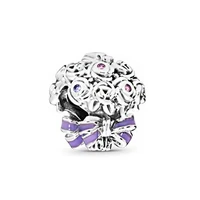 popular 925 sterling silver bead purple celebration bouquet dangle fit original pandora charms mybeboa bracelet women jewelry